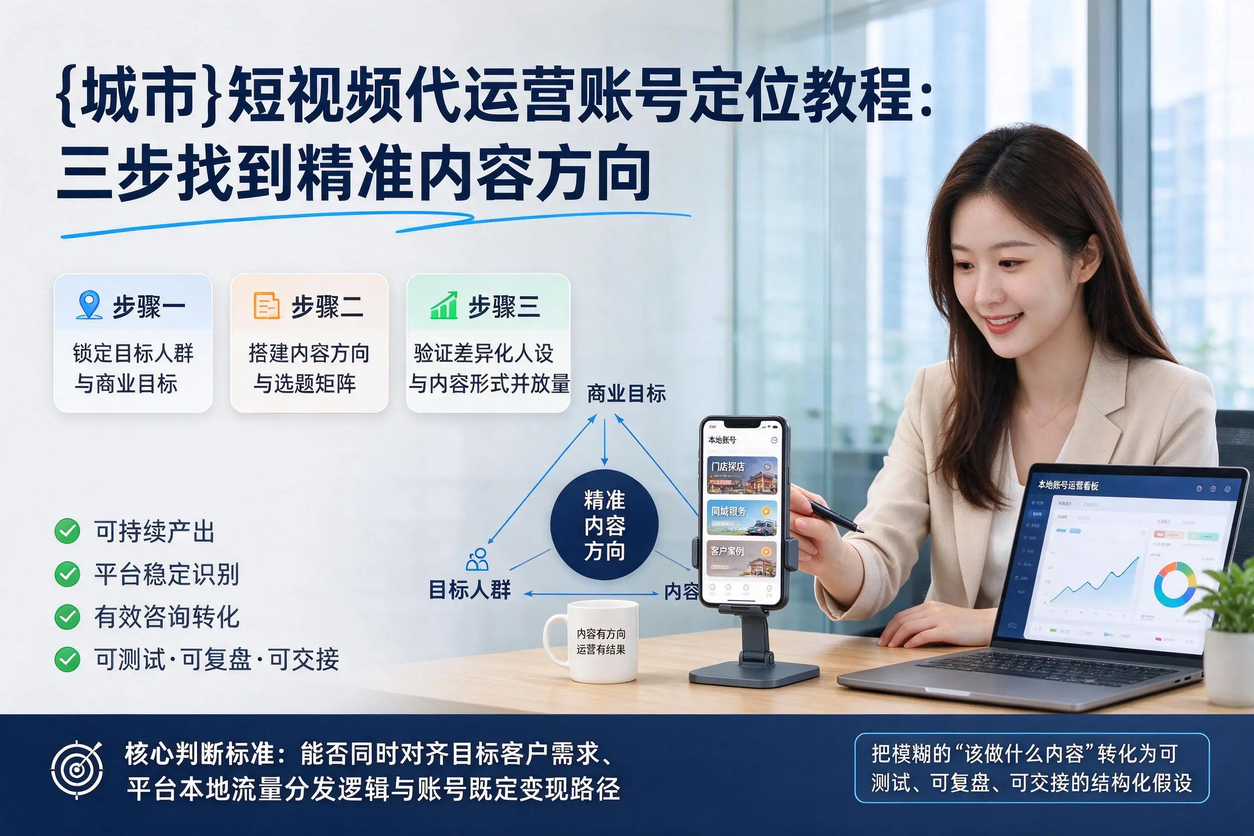 福州短视频代运营账号定位教程：三步找到精准内容方向