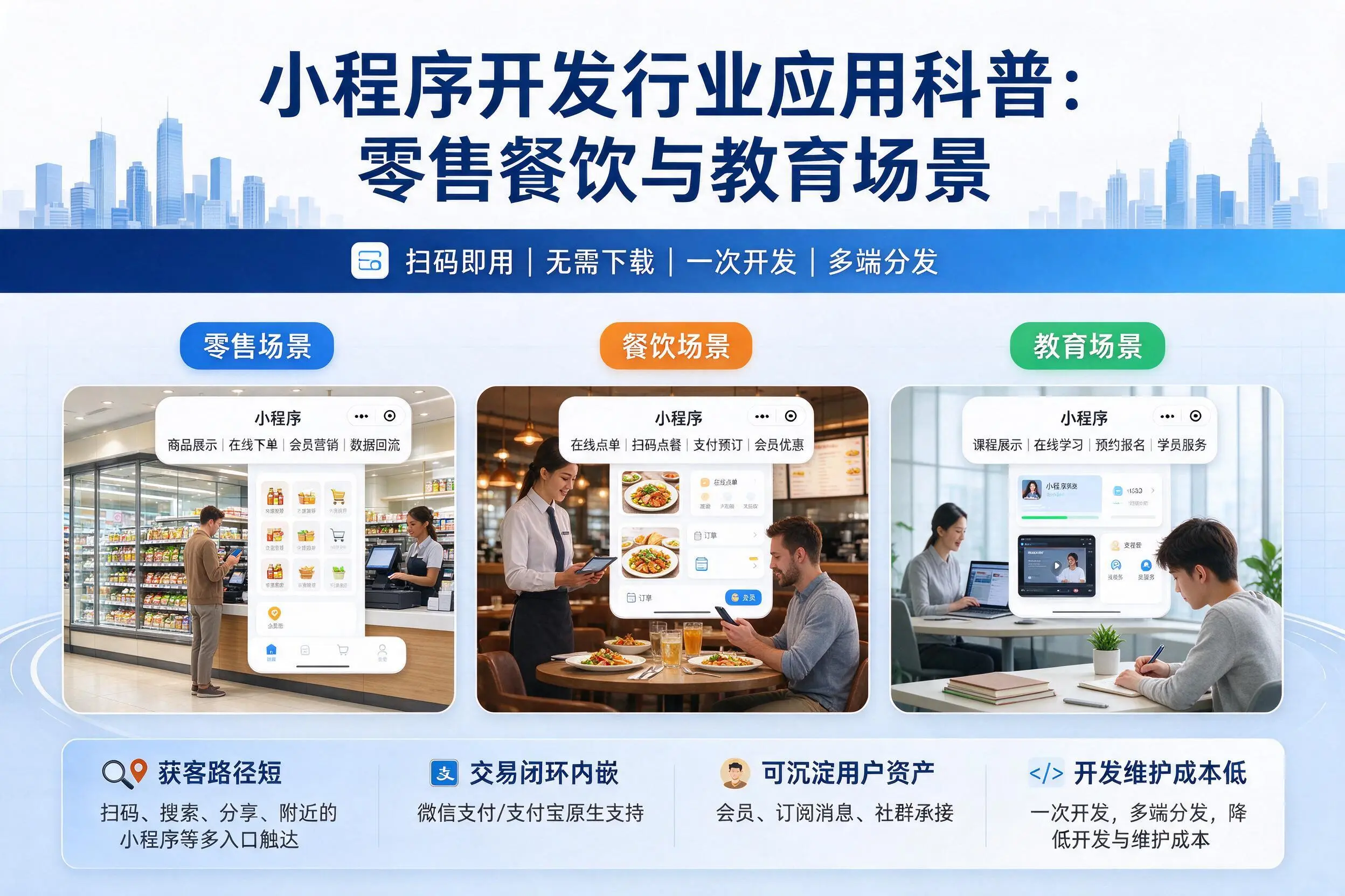 福州小程序开发行业应用科普：零售餐饮与教育场景