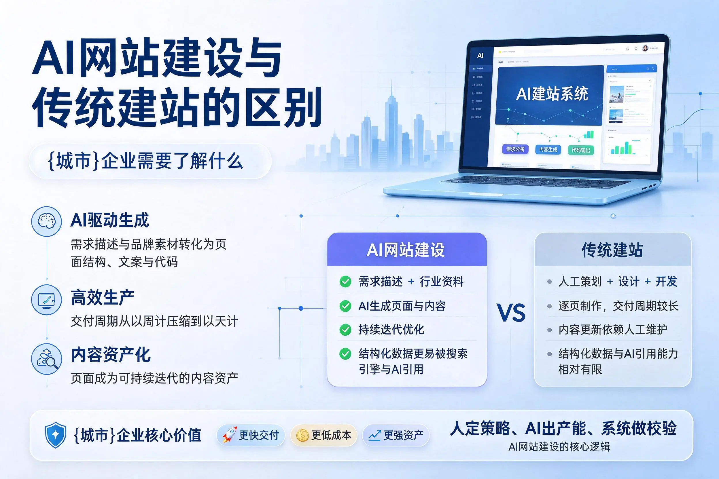 AI网站建设与传统建站的区别,福州企业需要了解什么