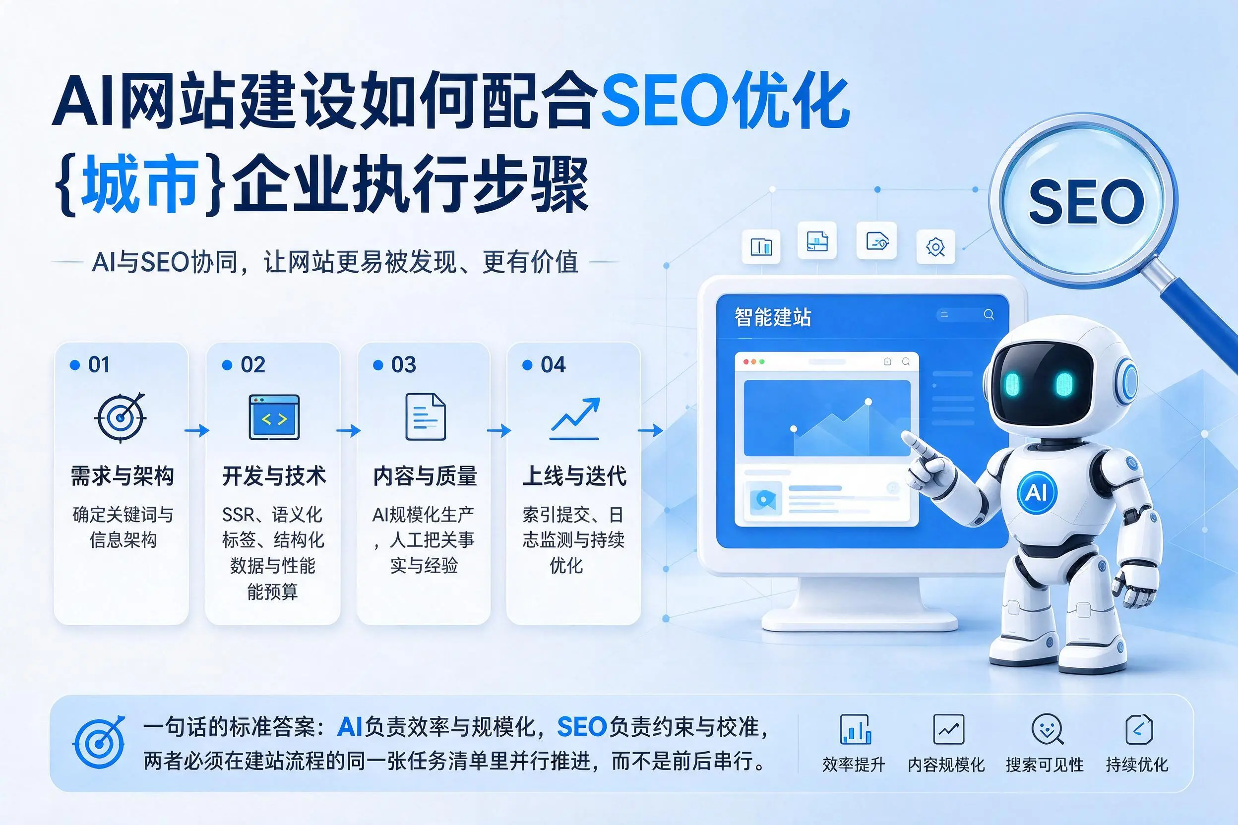 AI网站建设如何配合SEO优化，福州企业执行步骤