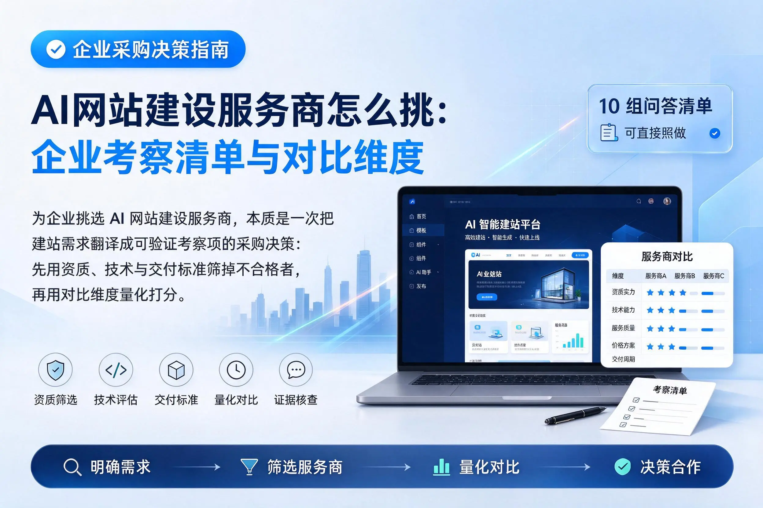 AI网站建设服务商怎么挑:福州企业考察清单与对比维度