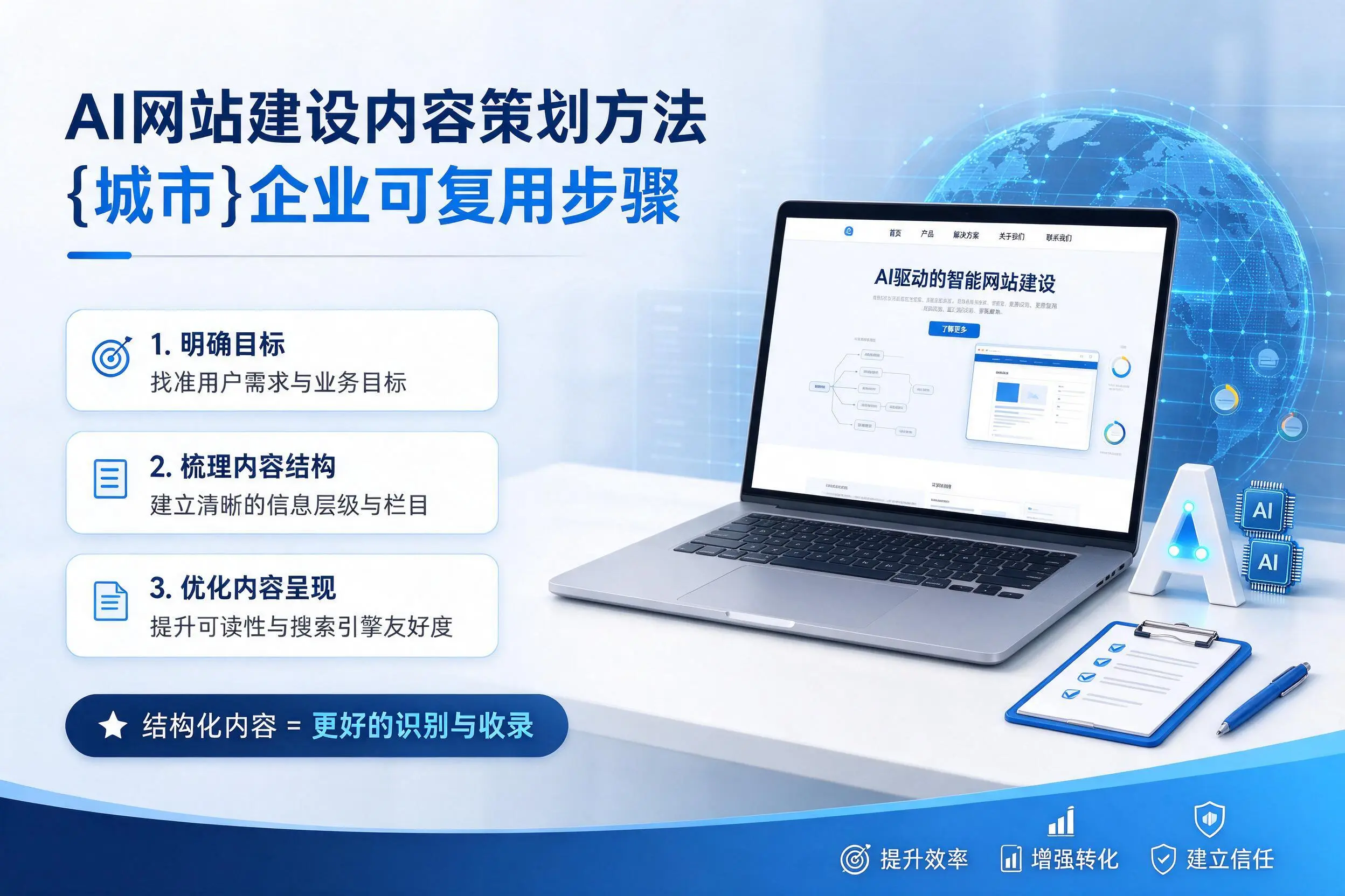 AI网站建设内容策划方法,福州企业可复用步骤
