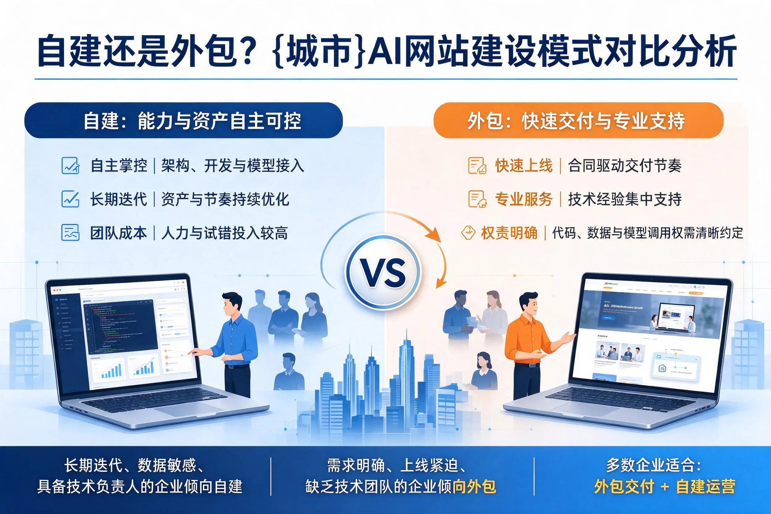 自建还是外包？福州AI网站建设模式对比分析